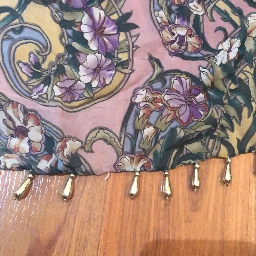 Museum of fine art Boston hundred percent silk scarf, mauve, floral pattern